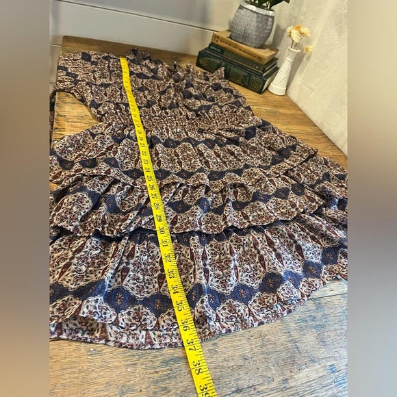 💙 DEX – Navy, Cream & Burgundy Print Dress – Size 2X - Picture 11 of 11